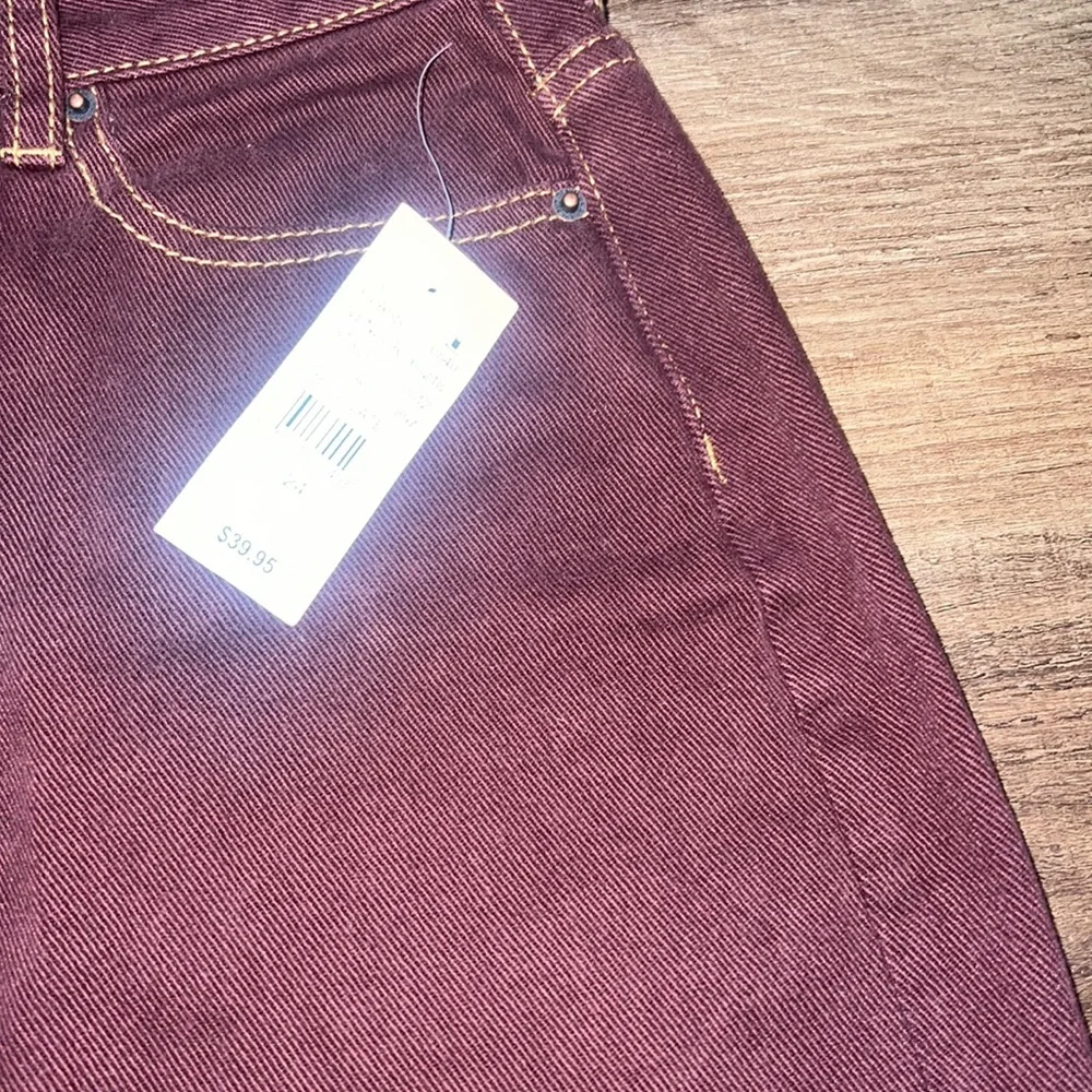 NWT PacSun Burgundy Denim Mini Skirt